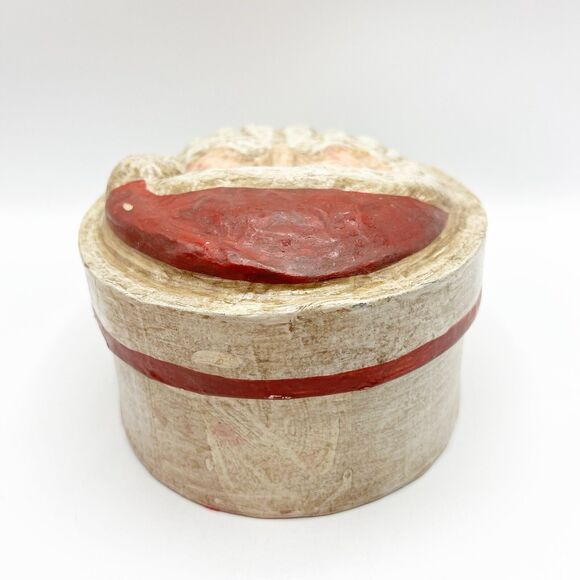 Kurt Adler Santa Claus Papier Mache Box Storage Decorative Oval Vintage 3D *READ - Picture 5 of 13